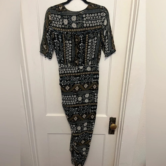 VERONICE BEARD Floral Print Silk Short Sleeve Dress - Picture 11 of 11